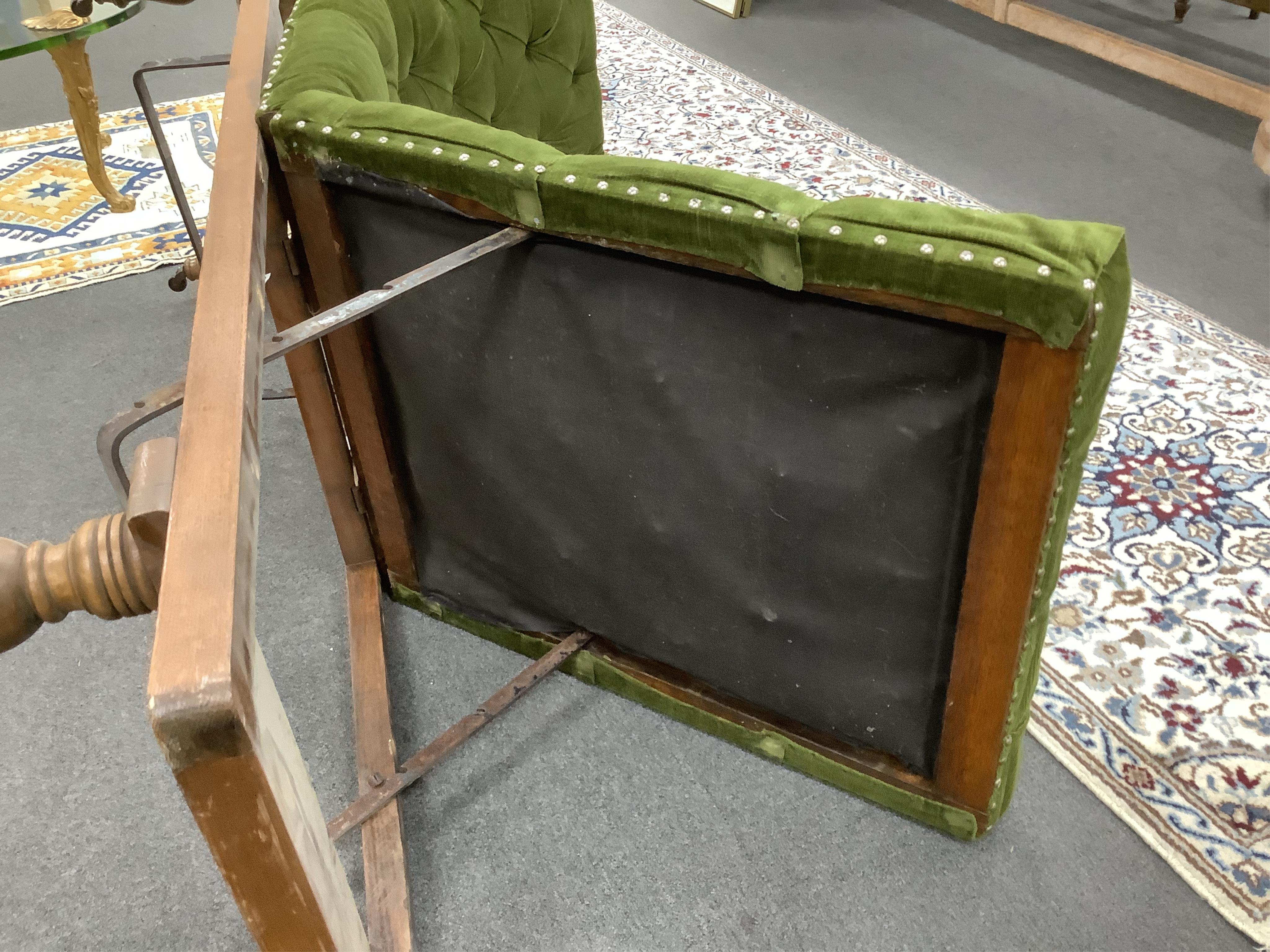 A Victorian mahogany campaign day bed, width 186cm, depth 62cm, height 48cm